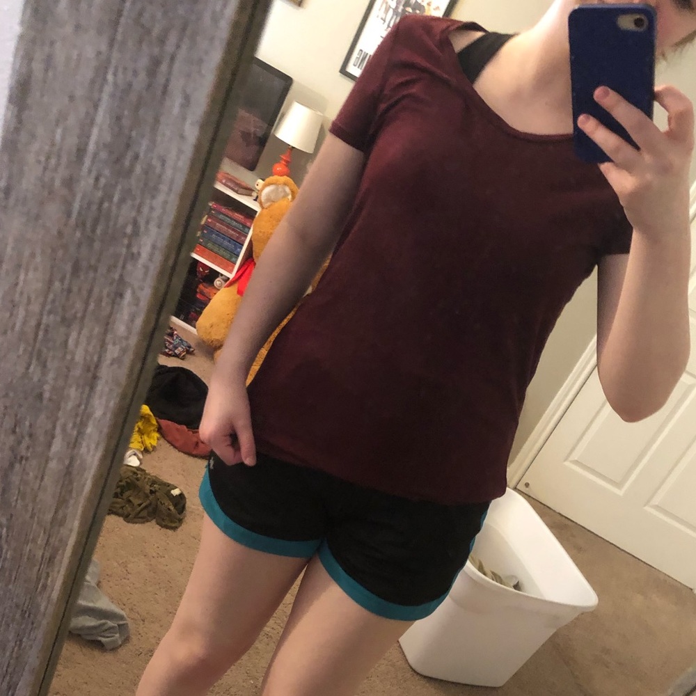 Maroon Divided T-Shirt